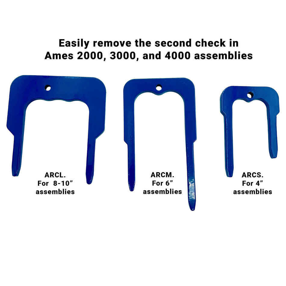 ARC3. Ames Clapper Retainer Clip Set of 3 for Ames 2000, 3000 & 4000 assemblies sizes 4", 6" & 8-10"