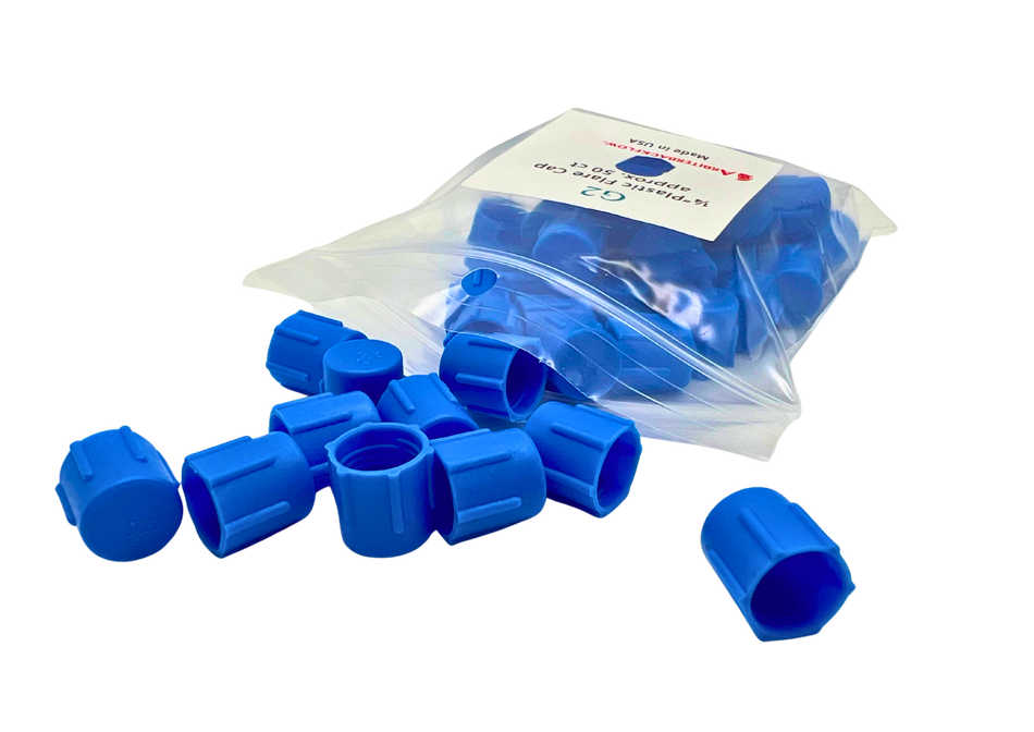 G2. 1/4" plastic cap for backflow assembly test cocks, ~50 count.
