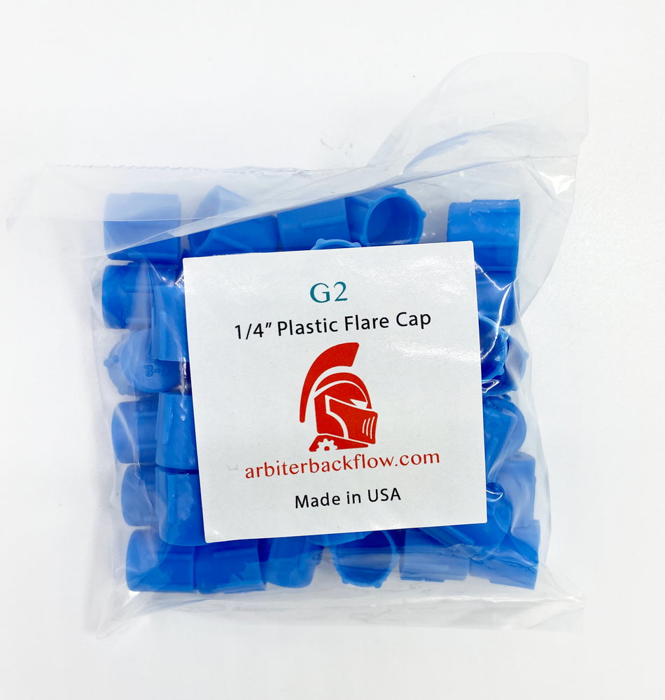 G2. 1/4" plastic cap for backflow assembly test cocks, ~50 count.