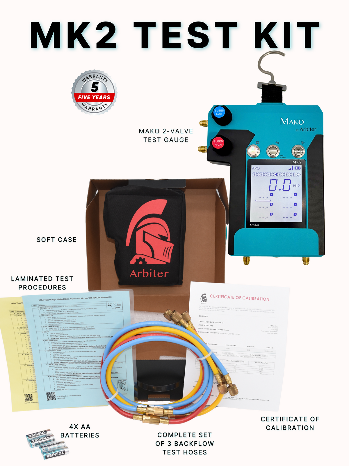 miko-mako２２ Mako MK5 5-Valve Test Kit – Arbiterbackflow.com
