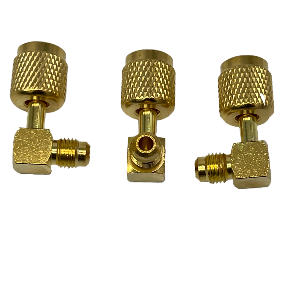 MKELBOW3. 3 pack of 1/4" SAE x 1/4" SAE 90° swivel adapters