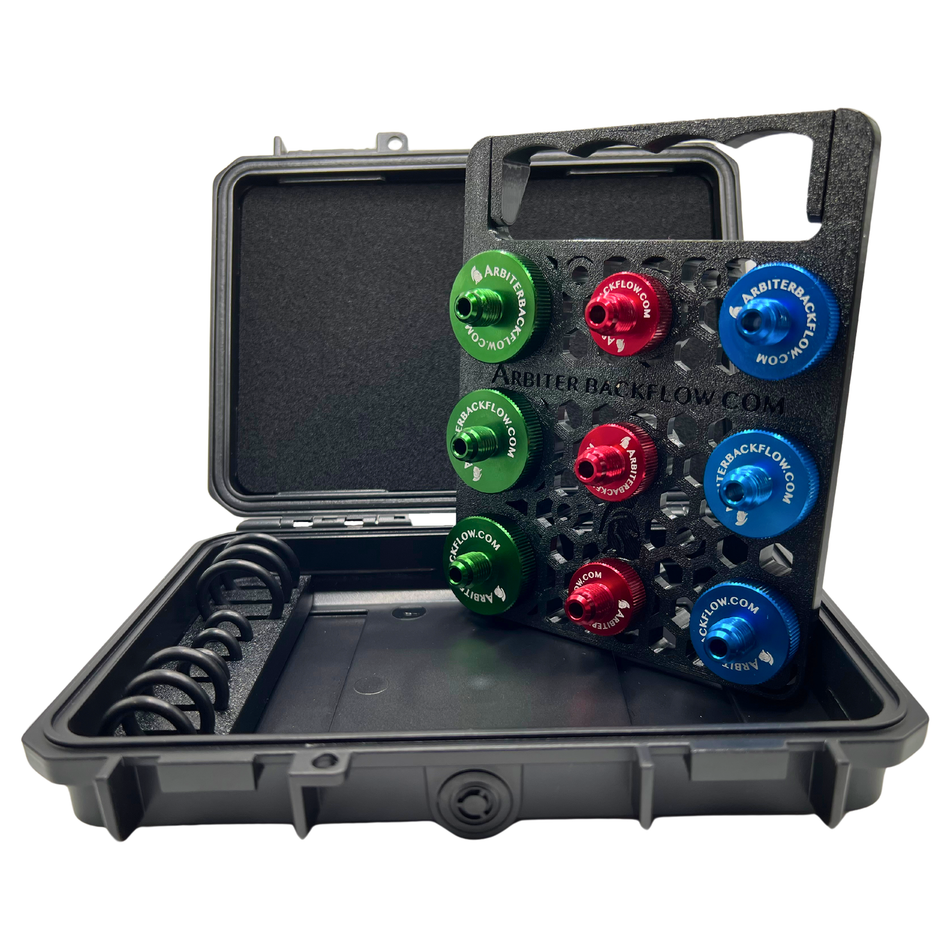 Aluminum Quick Test Fittings Set of 9 with Holder