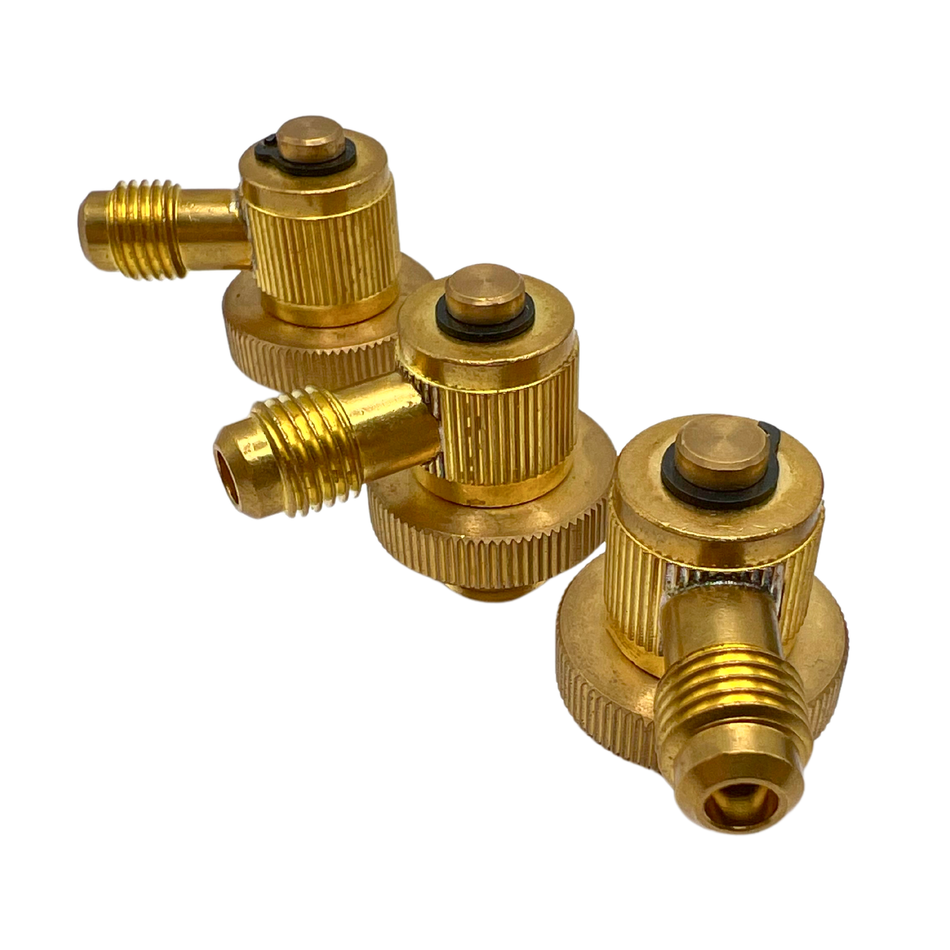 1/4" 90-Degree Swivel Brass Quick Test Fittings (set of 3)