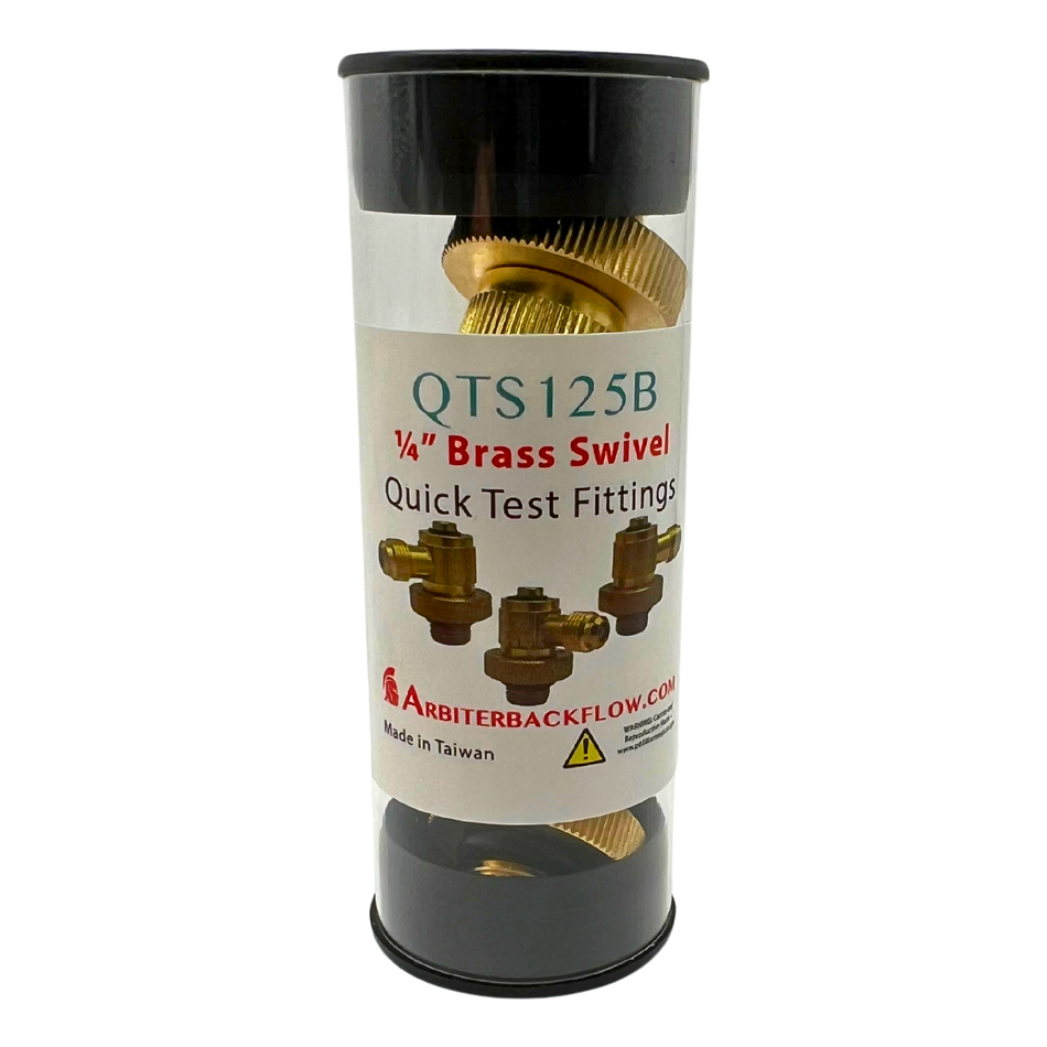 1/4" 90-Degree Swivel Brass Quick Test Fittings (set of 3)